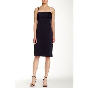 Theory Knee Length Silk Slip Dress in Vintage Navy Blue Size Medium